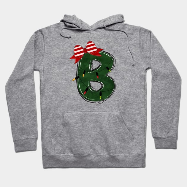 Letter B - Christmas Letter Hoodie by Pop Cult Store